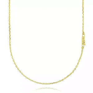 Corrente Carrier 60cm Cadeado 2mm (Fecho Canhão) (Banho Ouro*)