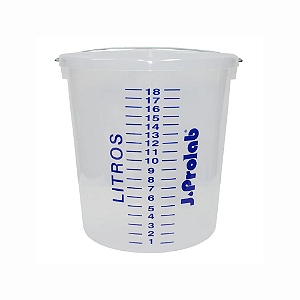 BALDE GRADUADO EM PP CAP 20 LITROS TRANSPARENTE - J.PROLAB