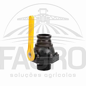 (ITEM PROMOCIONAL) VÁLVULA ESFERA MANUAL PP, STUBBY 2 VIAS, ADAPTADOR MACHO 2” X ROSCA MACHO 3”, AB TOTAL, PP - BANJO