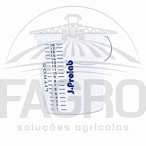 BALDE GRADUADO EM POLIPROPILENO TRANSPARENTE 20 LITROS - J. PROLAB