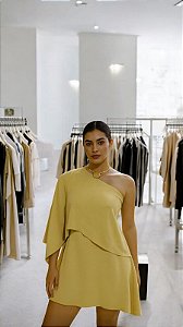 Vestido Assimétrico Curto em Crepe G1