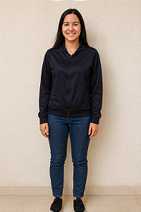 Jaqueta Feminina Zíper  Tamanho Único (Preta)