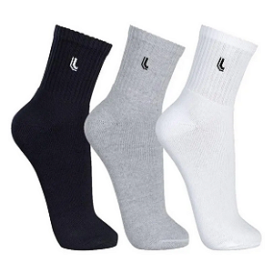 Meia Cano Médio Sport Unissex Pacote 3 Pares - LUPO
