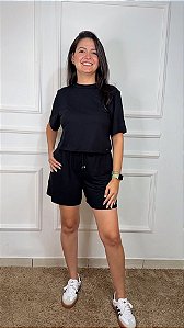 Conjunto Hellen Preto 396/397 com Blusa e Shorts em Molecotton Lunender