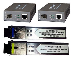 Kit Fibra Ótica Conversor Mc220l Gbic 10km Monomodo 1 Fo Sc
