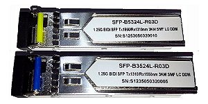 Kit Gbic Módulo Sfp Bi-direcional Wdm 3km Lc 1550/1310 Monomodo