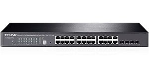 Switch 24 portas Gigabit + 4 portas SFP+ 10G Gerenciável TP-Link T1700g-28TQ