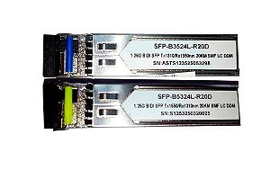 Kit Gbic Módulo Sfp Bi-direcionall Wdm 20km Lc 1550/1310 1FO Monomodo