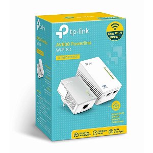 Adaptador Powerline AV600 c/ Repetidor WiFi 300MB/s TP-Link TL-WPA4220Kit