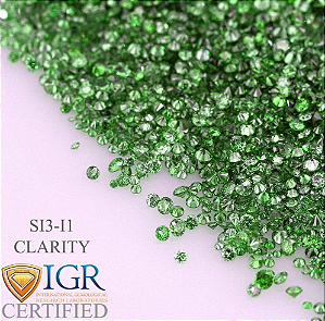 Diamantes Verdes Certificados IGR SI1-SI2I3 0,01-0,25 Quilates
