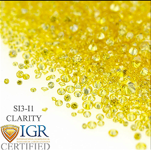 Diamantes Amarélos Certificados IGR SI3-I3 0,01-0,25 Quilates