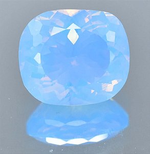 Opala Welo Azul Fogo AAA ENORME, 100% Natural, Não Aquecida e Não Tratada, 19,25 Ct, Certificada pelo GIT, Lapidação Almofada, Gema Preciosa de Qualidade Superior.