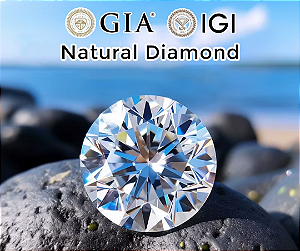 Diamante Natural GIA IGI Redondo Brilhante