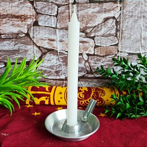 ⸻ ✨ Kit Castiçal + 6 Velas Branca para Firmeza de Anjo de Guarda ✨