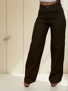 Calça Jeans Feminina Wide Leg Pantalona