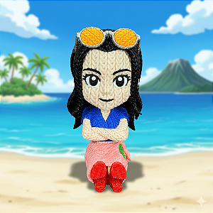 Nico Robin Estilo Crochê Amigurumi