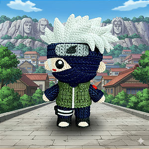 Kakashi Estilo Crochê Amigurumi
