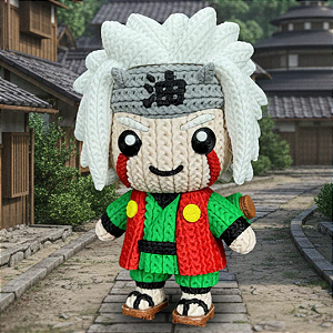Jirayia Estilo Crochê Amigurumi