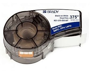 M21-375-595-WT - Etiqueta de Vinil Preto no Branco Brady BMP21