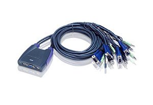 CS64US Comutador KVM de 4 portas por cabo USB VGA/Áudio (0,9m, 1,2m)