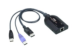 KA7189 Cabo adaptador USB KVM de mídia virtual DisplayPort (suporte para leitor de cartão inteligente e desmontagem de áudio)