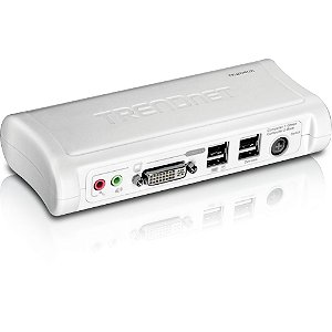 TK-204UK TRENDnet Kit de switch DVI USB KVM de 2 portas com áudio