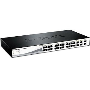 Switch Gerenciável 24x PoE 10/100Mbps RJ45 + 2x 10/100/1000Mbps RJ45 + 2x Combo (RJ45/Fibra) Potencia PoE: 193W D-Link / DES-1210-28P