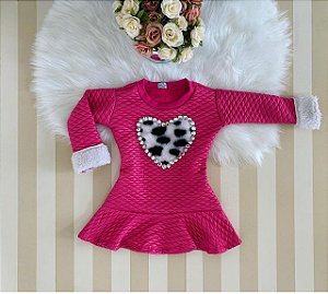 Vestido manga longa Pink matelasse