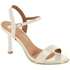 Sandália Creme Salto Fino Quadrado Elegante