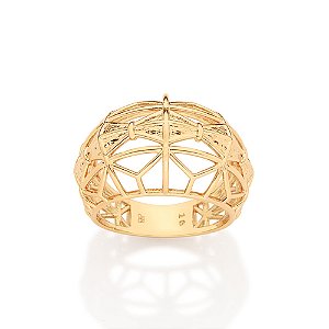 MAXI ANEL BALÕES BANHADO A OURO 18K