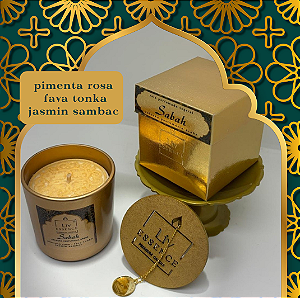 Vela Aromática Sabah Cera Vegetal Premium - 180g