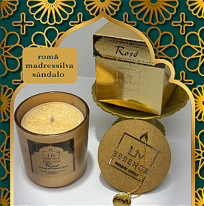 Vela Aromática ROSÊ - Cera Vegetal Premium - 180g