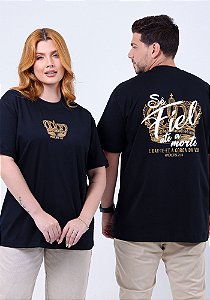 Camiseta Oversized Sê Fiel até a Morte - Cor Preto
