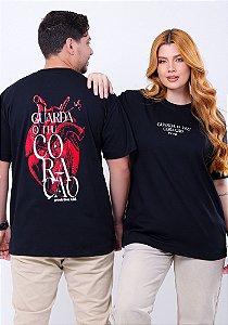 Camiseta Oversized Guarda o teu Coração- Preto
