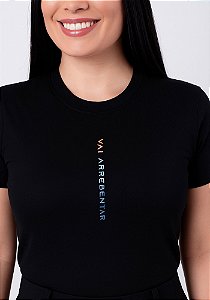Camiseta Feminina Vai Arrebentar Alto Relevo -Cor Preto