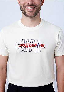 Camiseta Masculina Vai Arrebentar -Cor Marfim