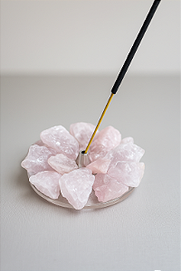 PORTA INCENSO QUARTZO ROSA