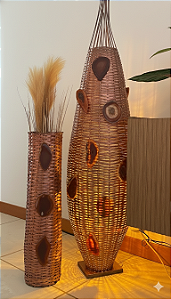 LUMINÁRIA E VASO NATURAL EM ÁGATA