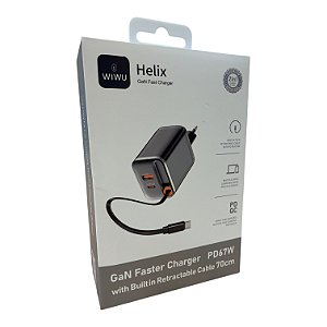 FONTE HELIX - 67W - USB-A/USB-C - BLACK - 5230