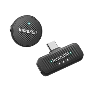 Microfone INSTA360 Mic Air Sem Fio para X5 - Preto (Cinsabwb) (1TX + 1RX)