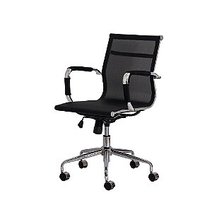 Cadeira Escritório Mesh Diretor Preta
