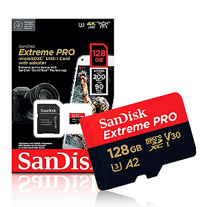 Sandisk Extreme PRO Cartão de Memória SDXC 4K Classe 10 - A2 - 200mb/s - 128GB