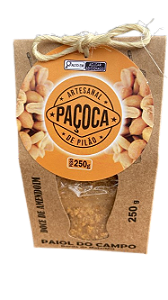 Paçoca Artesanal de Pilão - Doce de Amendoim 250 Gramas Marca Paiol do Campo