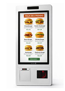 Totem auto atendimento 27 polegadas com impressora e leitor