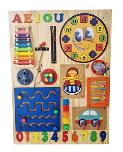 PAINEL DE ATIVIDADES SENSORIAIS MONTESSORI BASIC 60x80