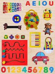 PAINEL DE ATIVIDADES SENSORIAIS MONTESSORI BASIC 60x80
