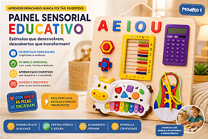 PAINEL DE ATIVIDADES SENSORIAIS MONTESSORI PORTÁTIL MODELO 1
