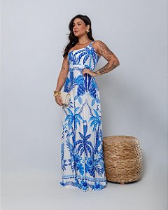 Vestido Floresta Azul