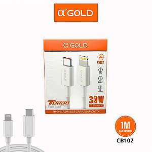 Cabo Turbo USB-C Para Lightning 30W 1M A'Gold CB102