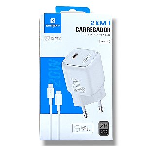 Carregador USB-C P/ Tipo-C 20W SX-PD2-C Sumexr Anatel